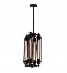  Kiera 4 Light Down Mini Pendant With Chocolate Finish (9613P10-4-126) - CWI