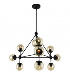  Glow 10 Light Chandelier With Black Finish (9614P39-10-101) - CWI