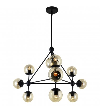 Glow 10 Light Chandelier With Black Finish (9614P39-10-101) - CWI Glow 10 Light Chandelier With Black Finish (9614P39-10-101) - CWI