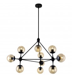  Glow 10 Light Chandelier With Black Finish (9614P39-10-101) - CWI