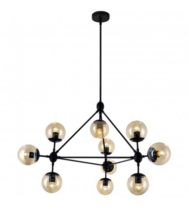 Glow 10 Light Chandelier With Black Finish (9614P39-10-101) - CWI Glow 10 Light Chandelier With Black Finish (9614P39-10-101) - CWI