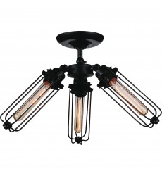  Benji 3 Light Flush Mount With Black Finish (9624C23-3-101) - CWI