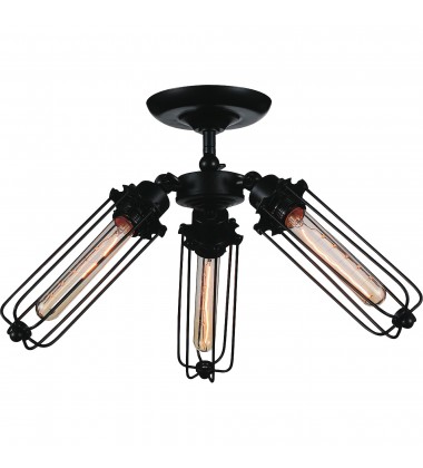  Benji 3 Light Flush Mount With Black Finish (9624C23-3-101) - CWI