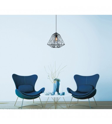  Bagheera 1 Light Down Pendant With Black Finish (9625P16-1-101) - CWI