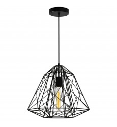 Bagheera 1 Light Down Pendant With Black Finish (9625P16-1-101) - CWI