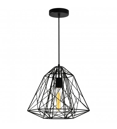  Bagheera 1 Light Down Pendant With Black Finish (9625P16-1-101) - CWI