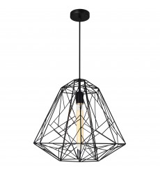  Bagheera 1 Light Down Pendant With Black Finish (9625P20-1-101) - CWI