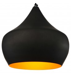  Dynamic 1 Light Down Pendant With Black Finish (9632P15-1-101) - CWI