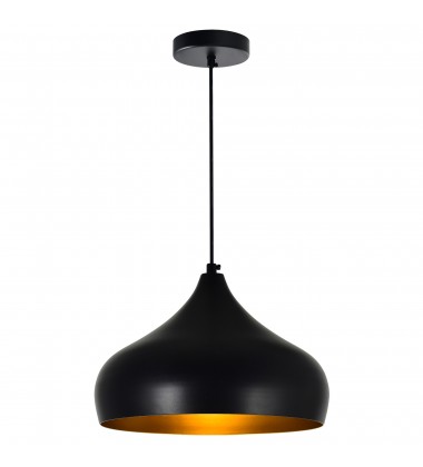  Dynamic 1 Light Down Pendant With Black Finish (9633P16-1-101) - CWI