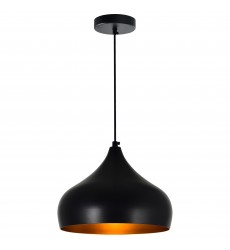  Dynamic 1 Light Down Pendant With Black Finish (9633P9-1-101) - CWI