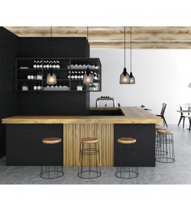  Drea 1 Light Down Mini Pendant With Black Finish (9638P7-1-101) - CWI