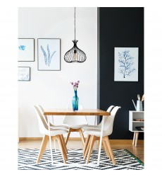  Darleen 1 Light Down Pendant With Black Finish (9650P16-1-101) - CWI