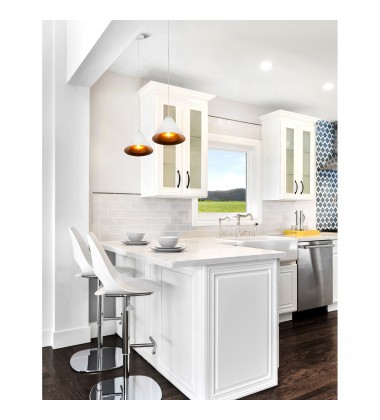  Keila 1 Light Down Pendant With Matte White & Gold Finish (9666P10-1-142) - CWI