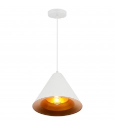  Keila 1 Light Down Pendant With Matte White & Gold Finish (9666P10-1-142) - CWI