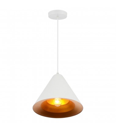  Keila 1 Light Down Pendant With Matte White & Gold Finish (9666P10-1-142) - CWI