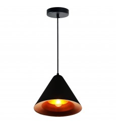  Keila 1 Light Down Pendant With Black & Gold Finish (9666P10-1-143) - CWI