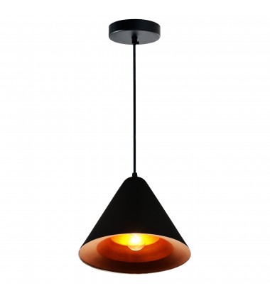  Keila 1 Light Down Pendant With Black & Gold Finish (9666P10-1-143) - CWI