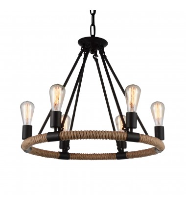 Ganges 6 Light Up Chandelier With Black Finish (9671P25-6-101) - CWI Ganges 6 Light Up Chandelier With Black Finish (9671P25-6-101) - CWI