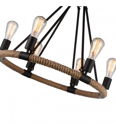 Ganges 6 Light Up Chandelier With Black Finish (9671P25-6-101) - CWI Ganges 6 Light Up Chandelier With Black Finish (9671P25-6-101) - CWI