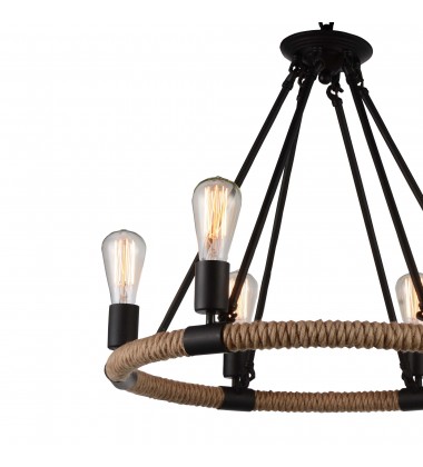 Ganges 6 Light Up Chandelier With Black Finish (9671P25-6-101) - CWI Ganges 6 Light Up Chandelier With Black Finish (9671P25-6-101) - CWI