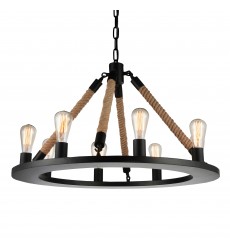  Ganges 8 Light Up Chandelier With Black Finish (9671P32-8-101) - CWI