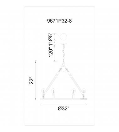 Ganges 8 Light Up Chandelier With Black Finish (9671P32-8-101) - CWI Ganges 8 Light Up Chandelier With Black Finish (9671P32-8-101) - CWI