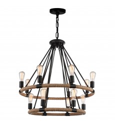  Ganges 14 Light Up Chandelier With Black Finish (9671P33-14-101) - CWI