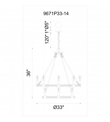 Ganges 14 Light Up Chandelier With Black Finish (9671P33-14-101) - CWI Ganges 14 Light Up Chandelier With Black Finish (9671P33-14-101) - CWI