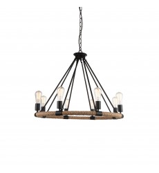  Ganges 8 Light Up Chandelier With Black Finish (9671P33-8-101) - CWI