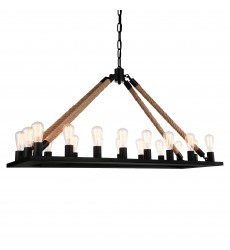  Ganges 18 Light Up Chandelier With Black Finish (9671P49-18-RC-101) - CWI