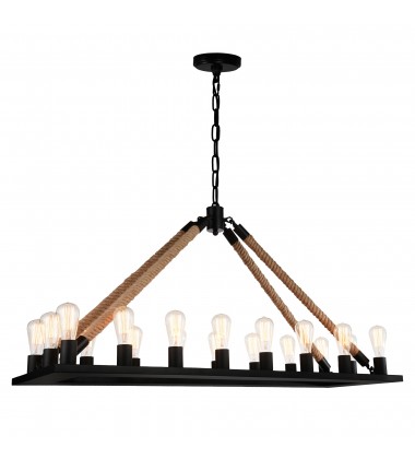  Ganges 18 Light Up Chandelier With Black Finish (9671P49-18-RC-101) - CWI