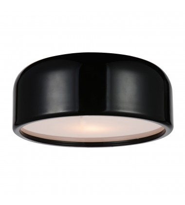 Campton 2 Light Drum Shade Flush Mount With Black Finish (9688C14-2-171) - CWI Campton 2 Light Drum Shade Flush Mount With Black Finish (9688C14-2-171) - CWI