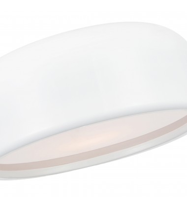  Campton 2 Light Drum Shade Flush Mount With White Finish (9688C14-2-172) - CWI