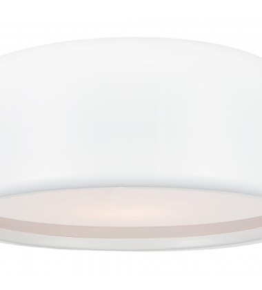  Campton 2 Light Drum Shade Flush Mount With White Finish (9688C14-2-172) - CWI