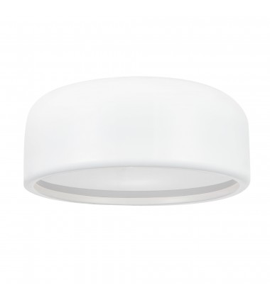  Campton 2 Light Drum Shade Flush Mount With White Finish (9688C14-2-172) - CWI