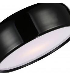  Campton 3 Light Drum Shade Flush Mount with Black finish (9688C19-3-171) - CWI Lighting
