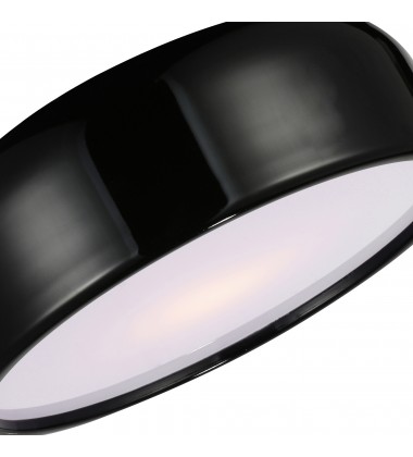  Campton 3 Light Drum Shade Flush Mount With Black Finish (9688C19-3-171) - CWI