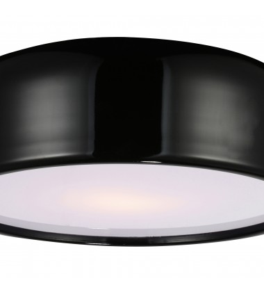  Campton 3 Light Drum Shade Flush Mount With Black Finish (9688C19-3-171) - CWI