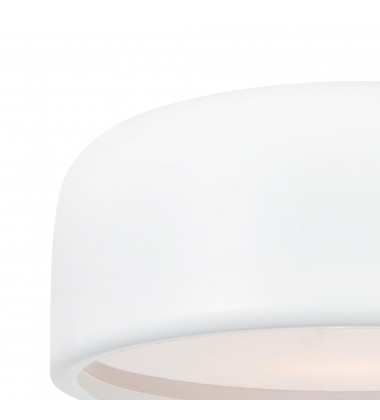  Campton 3 Light Drum Shade Flush Mount With White Finish (9688C19-3-172) - CWI