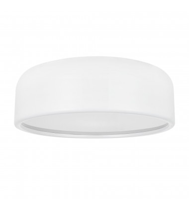  Campton 3 Light Drum Shade Flush Mount With White Finish (9688C19-3-172) - CWI