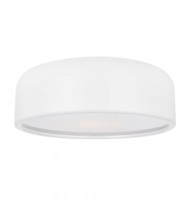  Campton 3 Light Drum Shade Flush Mount With White Finish (9688C19-3-172) - CWI