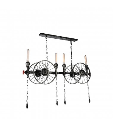  Rio 4 Light Up Chandelier With Gray Finish (9694P35-4-187) - CWI