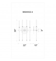  Rio 4 Light Wall Sconce With Gray Finish (9694W22-4-187) - CWI