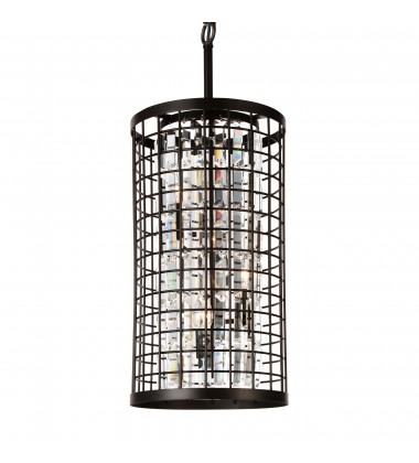  Meghna 4 Light Up Chandelier With Brown Finish (9697P11-4-192) - CWI