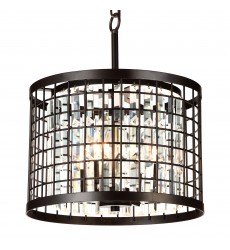  Meghna 4 Light Up Chandelier With Brown Finish (9697P14-4-192) - CWI