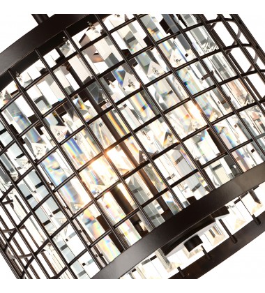  Meghna 4 Light Up Chandelier With Brown Finish (9697P14-4-192) - CWI