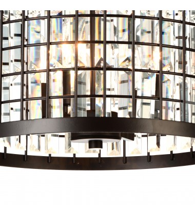  Meghna 4 Light Up Chandelier With Brown Finish (9697P14-4-192) - CWI