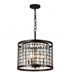  Meghna 4 Light Up Chandelier With Brown Finish (9697P14-4-192) - CWI