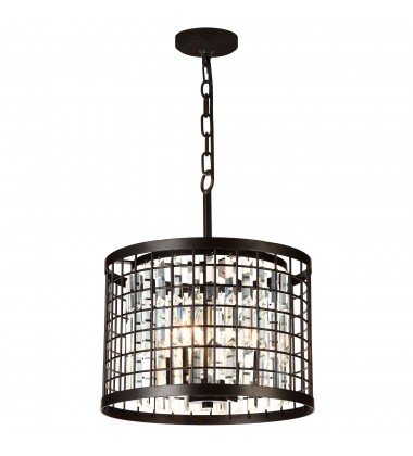  Meghna 4 Light Up Chandelier With Brown Finish (9697P14-4-192) - CWI