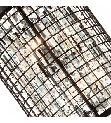  Meghna 6 Light Up Chandelier With Brown Finish (9697P17-6-192) - CWI